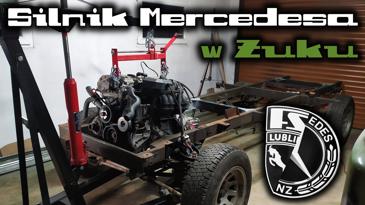 MONTAŻ SILNIKA W RAMIE I NOWA SKRZYNIA Z W124 - czyli Mercedes M111 w Żuku - ŻUK KAMPER #19