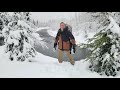 22 miles 35 km in a blizzard without a tent  solo camping in survival shelters