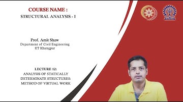 Lecture 12 : Analysis of Statically Determinate Structures: Method of Virtual Work