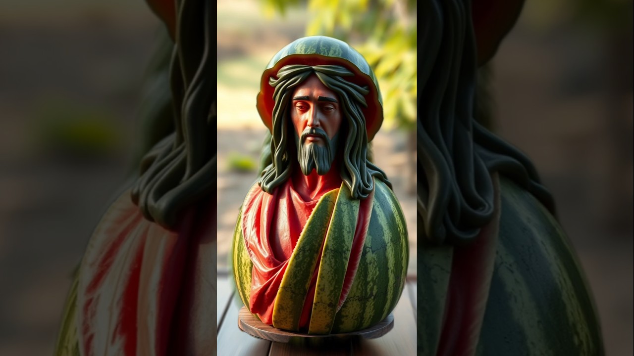 Watermelon Carved into Jesus Statue | Amazing Fruit Art 