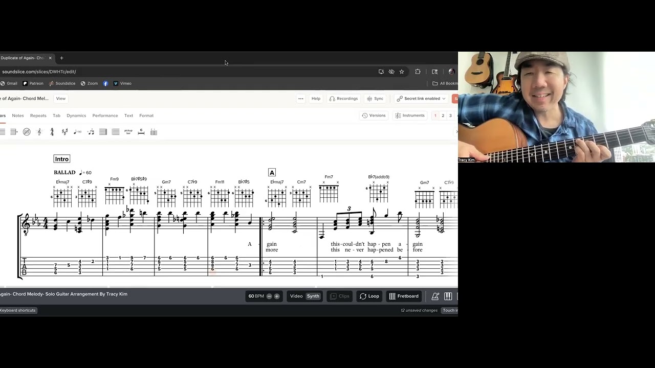 Again - GUITAR LESSON - How to simplify a Chord Melody Arrangement to ...
