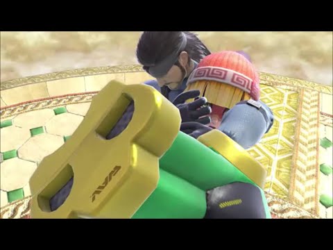 スマブラSP　ミェンミェン（ピクミンはがし表情）にスネークの掴み