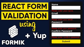 React Form Validation using Formik & Yup | Formik React [EASIEST METHOD]