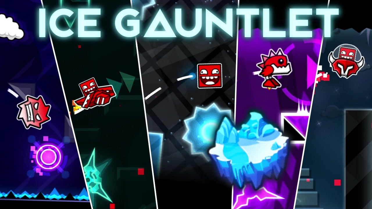 Geometry Dash - Ice Gauntlet (all levels, all coins)