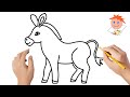 How To Draw A Donkey Easy Drawings 