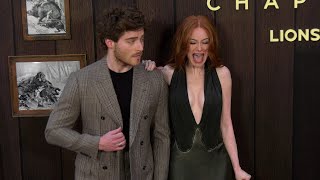 A funny moment with Madelaine Petsch & Froy Gutierrez at the premiere of "The Strangers: Chapter 1"