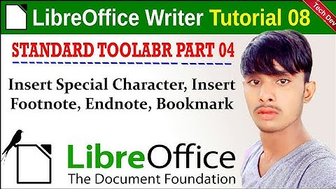 LibreOffice tutorial 8 insert special characters, insert line option etc | standard toolbar part 4