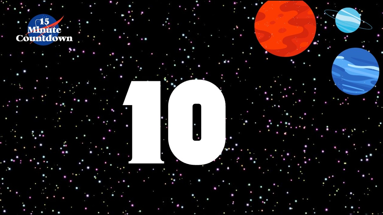 10 Minute Silent Timer – Space Theme Visual Countdown (No Sound + End Alarm)