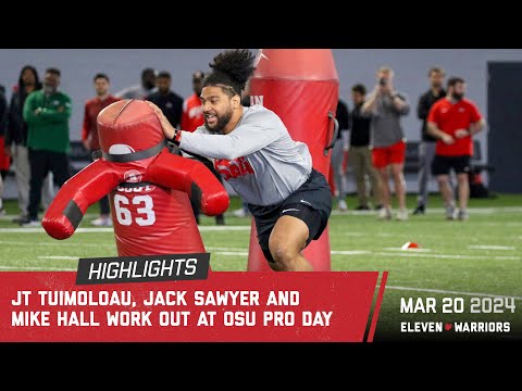 Jt Tuimoloau, Jack Sawyer Join Mike Hall For Defensive Line Workout At Ohio States Pro Day