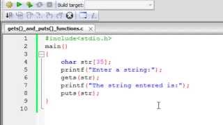 C Programming Tutorial - 67: The gets() and puts() Functions