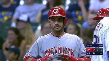 CIN@MIL: Suarez singles to right to plate Phillips