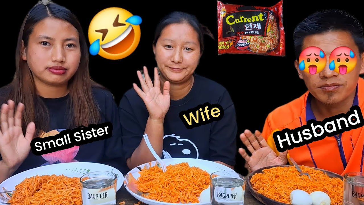 🥵🥵Острая лапша 🍜 ||Челлендж ||Муж и жена с моей сестрой @Забавная часть 🤣 Концовка.