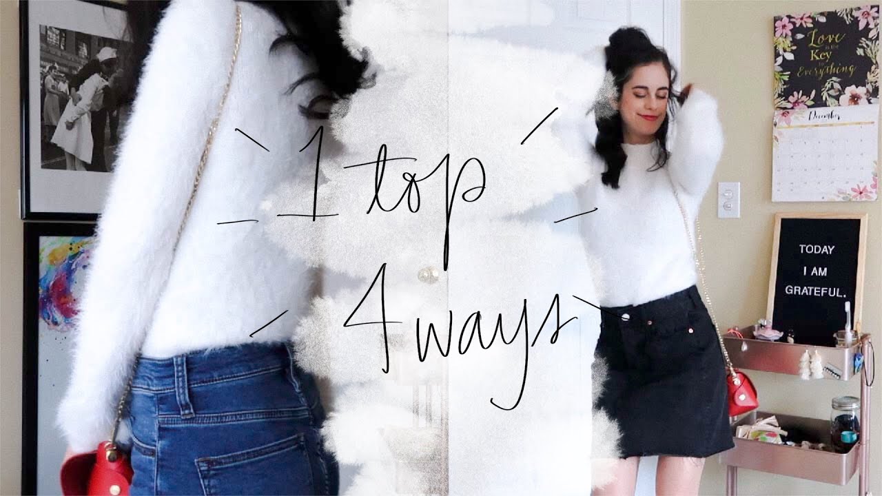 1 Top, 4 Ways 🌸🌻☀️ How to style a cute fluffy winter top for spring