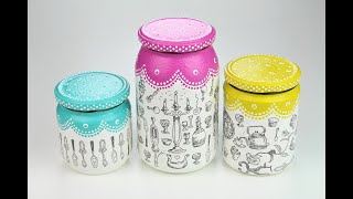 Painted DIY Decoupage glass jar, For Decoration, Shape: Bottle Shaped at Rs  600/piece in Mumbai