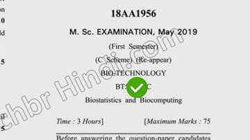 2019 Dcrust MSc Bio 1st Sem Biostatistics & Biocomputing Question Paper