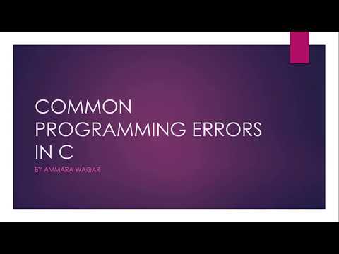 COMMON PROGRAMMING ERRORS IN C