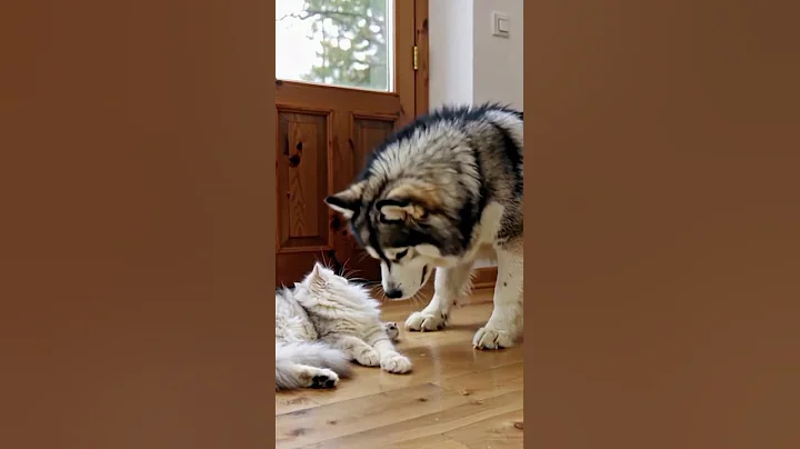 Watch the video about 🐾 Giant dog, tiny kitten, ultimate cuddle! #petpals #interracialanimals #love #cute #animalfrien...