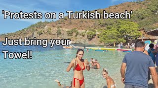 Fethiye TOWEL Protest! The Turkish people march on the beaches to protest against beach take overs.