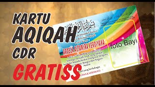 (Desain Gratis) Download Template Desain Kartu Ucapan Tasyakuran Aqiqah cdr Gratis