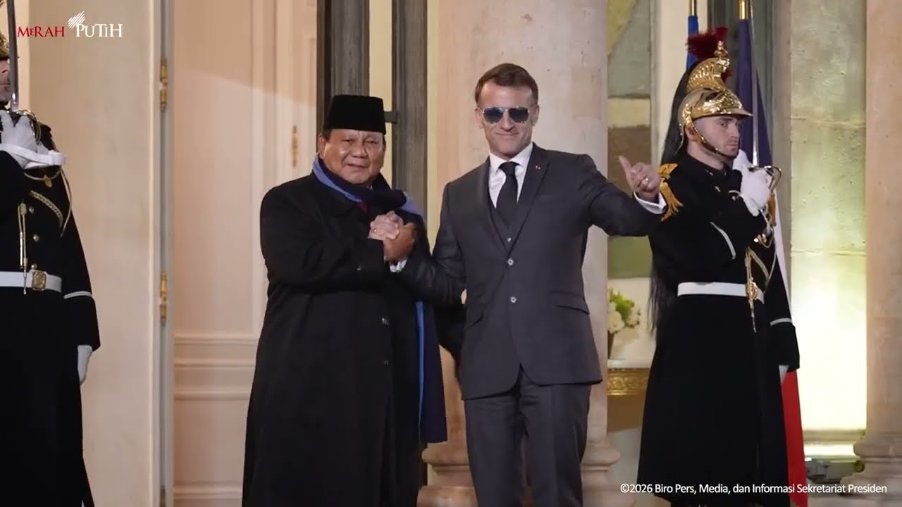 Presiden Prabowo Hadiri Jamuan Makan Malam oleh Presiden Macron di Paris
