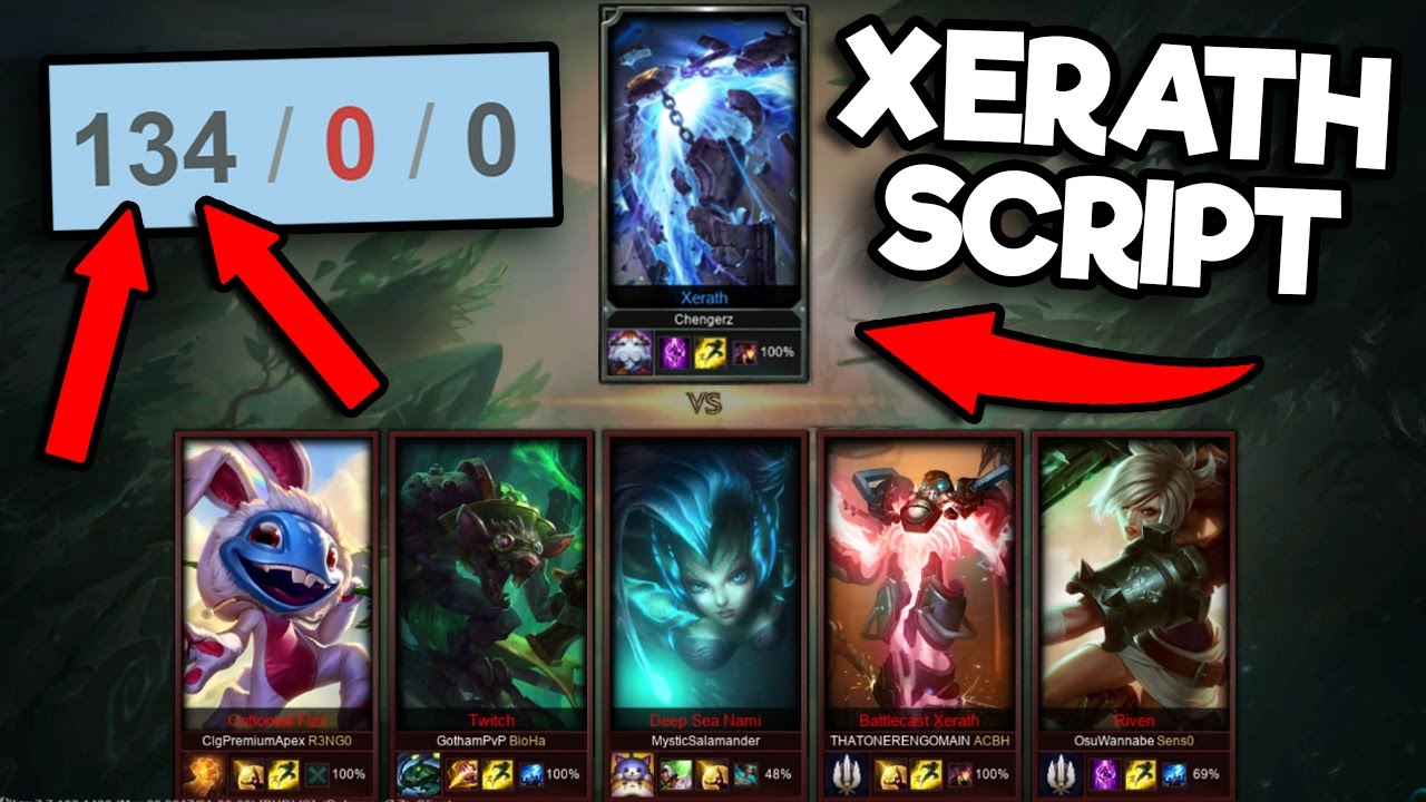 GAMEBREAKING SCRIPTING XERATH VS 5 BRONZE PLAYERS (GETS 134 KILLS) imaqtpie ibai