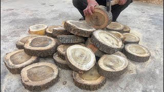 The Carpenters Ingenious Woodworking Skills // Assemble Round Pieces Of Wood Into A Unique Table