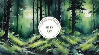 Vintage Forest Scenes Art For Your TV | Vintage Art For Your TV | TV Art | 4K | 2Hr | Moonlit Woods