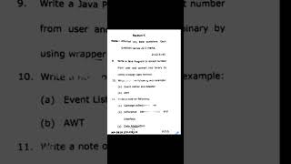 web designing through Java programming question paper of 5th semester