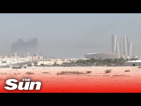 Fire engulfs proximity of Qatar's Lusail Stadium ahead of World Cup match.