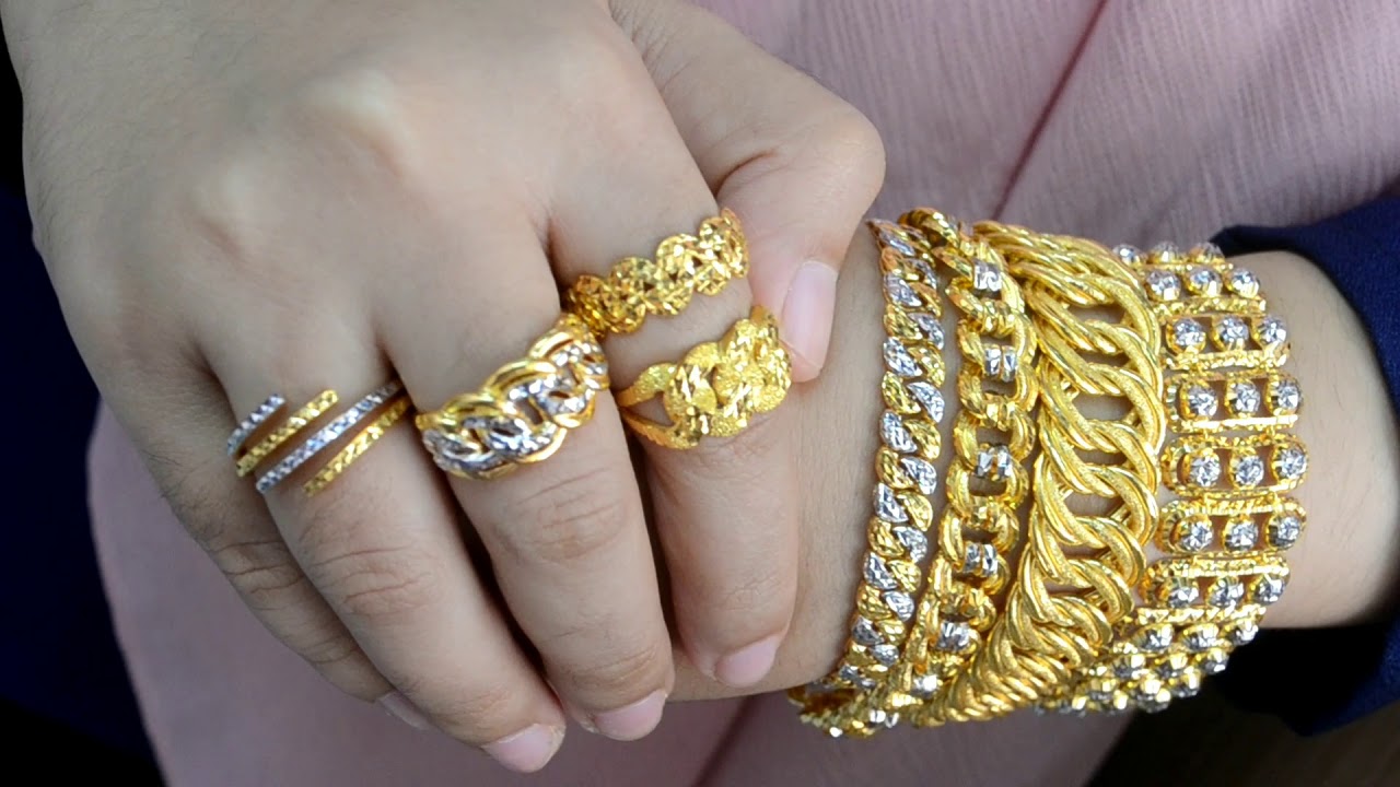 peace Thorns Memo Rantai Tangan Fesyen baru emas 916!!! - YouTube