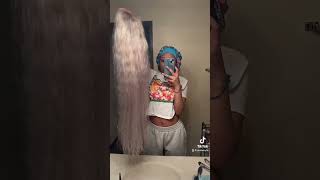 36” Amazon Wig From 613 to Ash Blonde/Silver