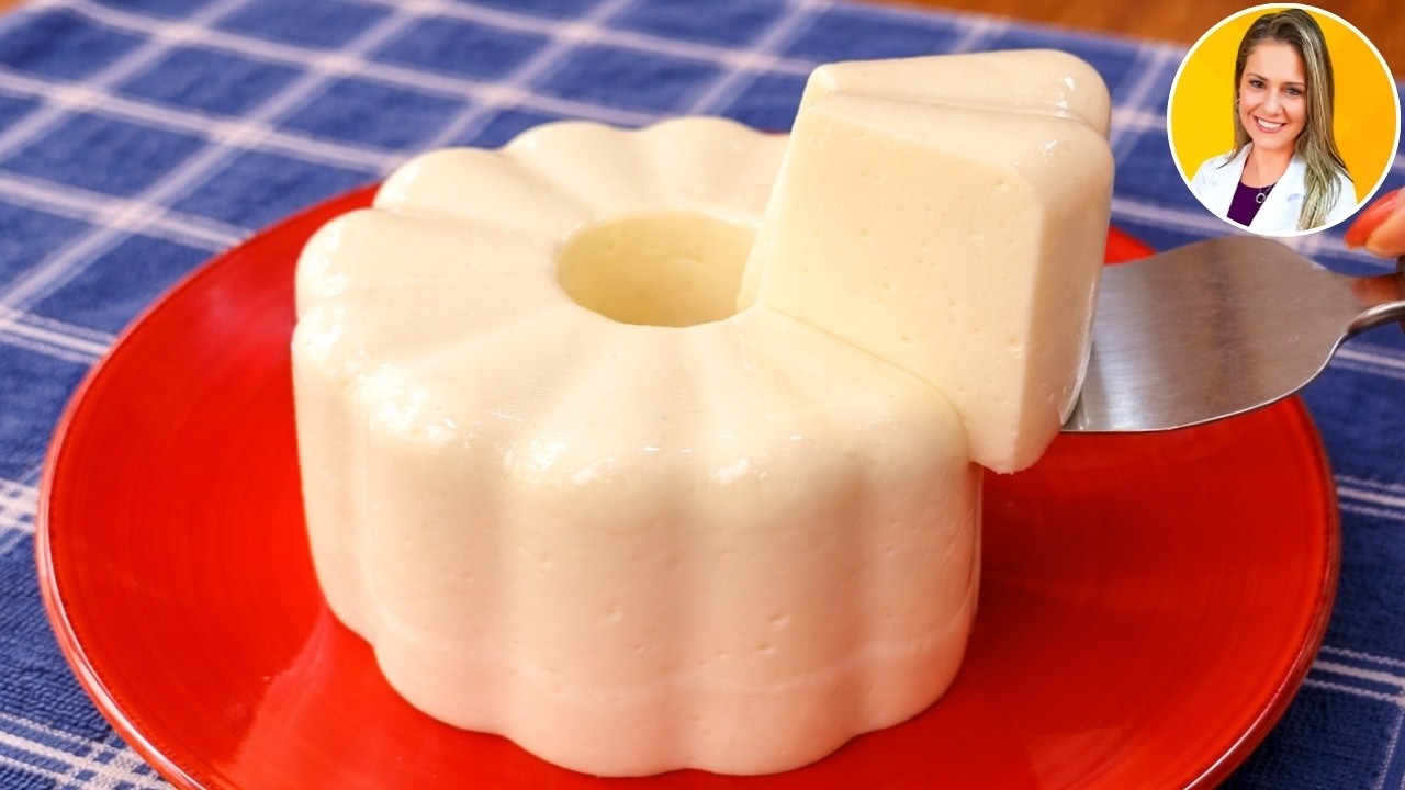 ZERO AÇÚCAR e GORDURA! Pudim de Leite Super FÁCIL e CREMOSO, Sem Forno, Sem Ovo, Rápido e Delicioso