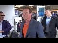 Arnold Schwarzenegger Catches Flight After Launching Waze Terminator Voice