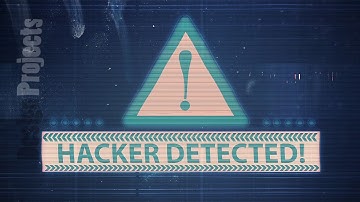 Hacker element and pixel noise Glitch with the inscription Hacker detected