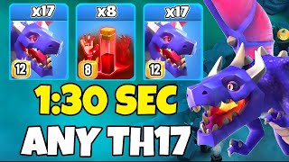 TH17 Mass Dragon + x8 Skeleton Spell Attack Strategy | TH17 Attack Strategies (Clash of Clans)