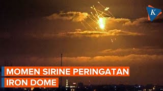 Ibu Kota Israel Bercahaya Saat Malam Hari, Iron Dome Tangkal Rudal di Langit