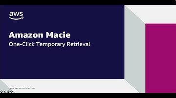 Amazon Macie One-Click Temporary Retrieval | Amazon Web Services