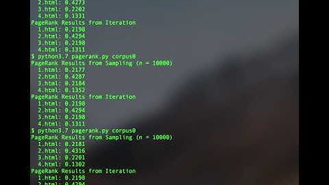 CS50 AI Project 2a PageRank
