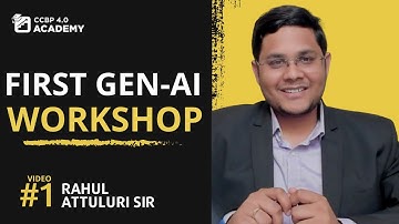 Rahul attuluri sir - Generative AI workshop | applications & tools | #ccbpacademy | #nxtwave