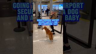 TSA checked me for explosives?!  #shorts #short #airport #servicedog #newborn #newmom #travel