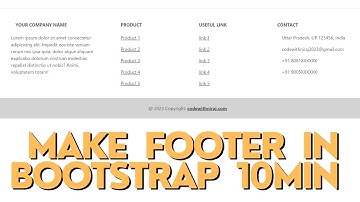 Simple Footer Using Bootstrap 5 || How to create footer using Bootstrap 5 || Footer using Bootstrap5