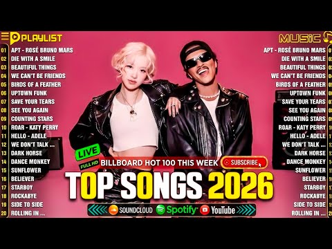 Billboard Pop Songs 2026 Playlist Bruno Mars Ed Sheeran The Weeknd Rihanna Sia Adele Dua Lipa 
