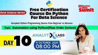 Python Tutorial for Beginners | Free Certification | AnalytixLabs | Session With Sumit | Day-10