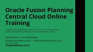 Oracle Fusion Planning Central Cloud Online Training | Expert Training & Certification Oracle Fusion Planning Training Collection Process In Oracle Fusion Cloud Planning Central