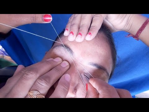 Thin eyebrows threading tutorial for beginners/ Perfect shape of eyebrows threading