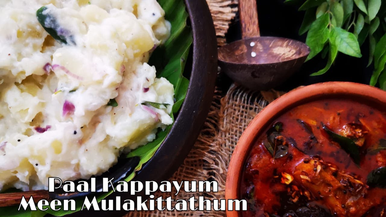 Paal kappayum Meen mulakittathu // Tapioca in coconut milk and Red chilli fish curry