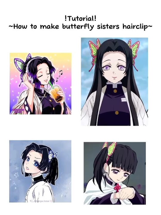 How to make butterfly sisters hairclip🦋 Cred goes to owners #demonslayer #kanao #aoi #shinobu #kanae