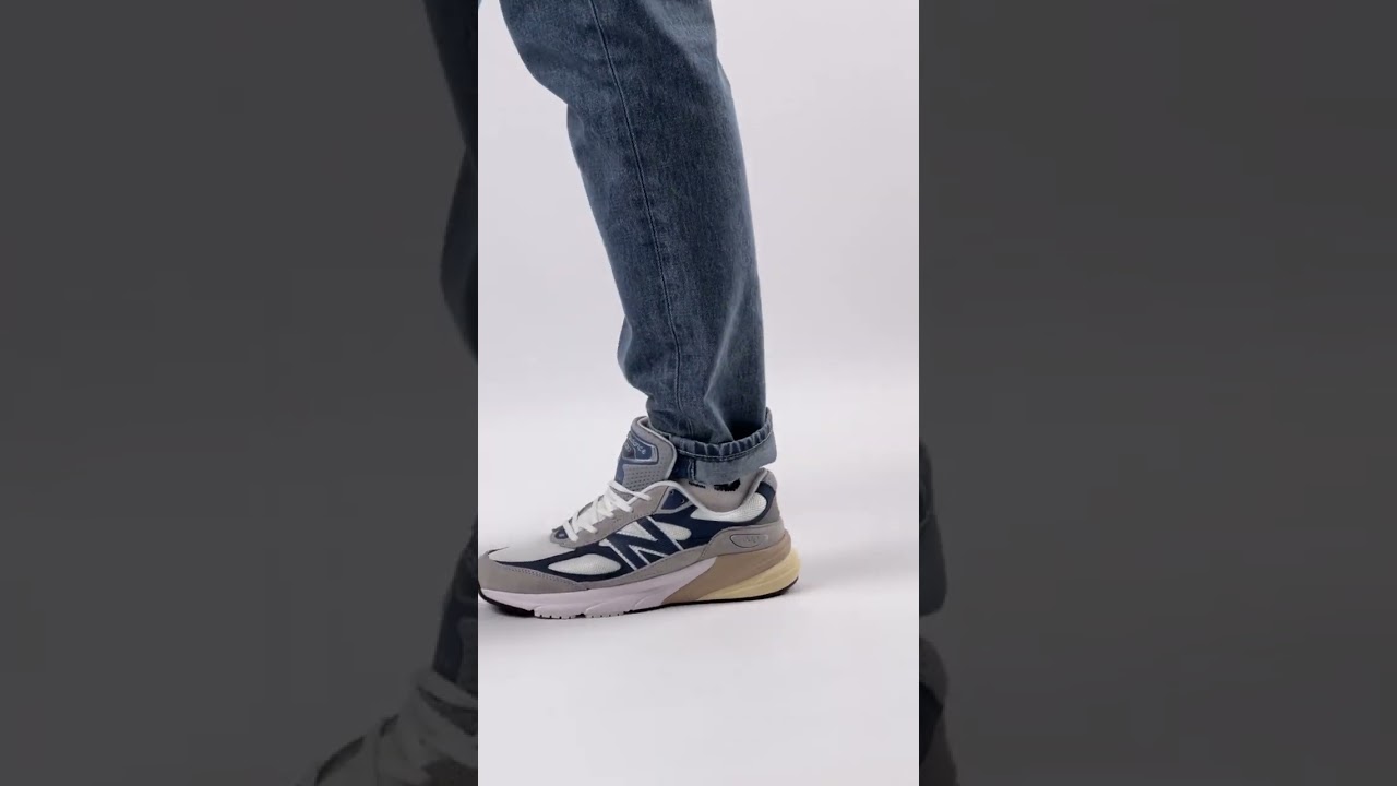 Мужские замшевые сетка кроссовки New Balance 990V6 Gray White Navy, кеды Нью Беленс серые A2298