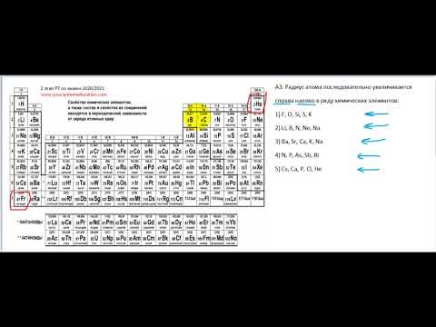 А3 РТ 20-21 этап 2. Радиус атома. Тесты по химии