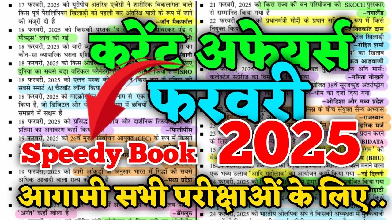 February 2025 Current Affairs Speedy Current Affairs 2025 | Monthly Speedy Current Affairs 2025 |